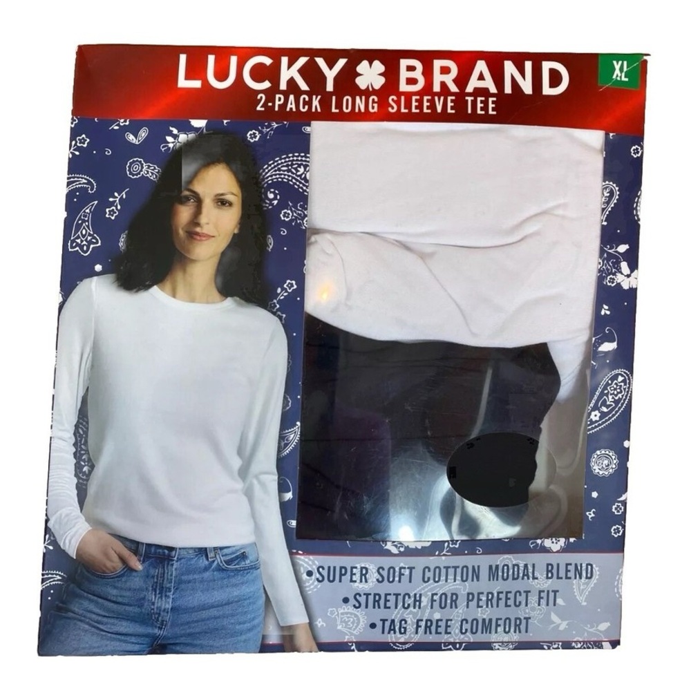 Lucky Brand Black and White Long Sleeve Tee 2-Pack